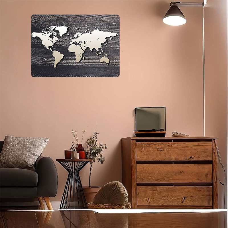 World Map 4 Metal Poster Custo - World Of Retro Gaming review and price