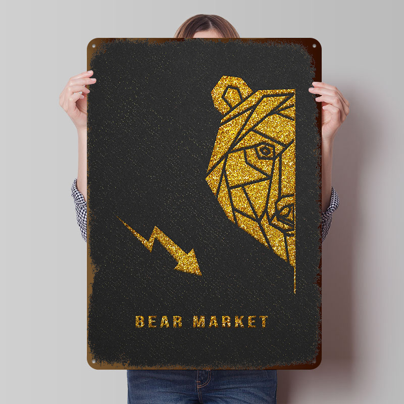 Gold Bear Market Metal Poster  - Retro Gaming Market review and price