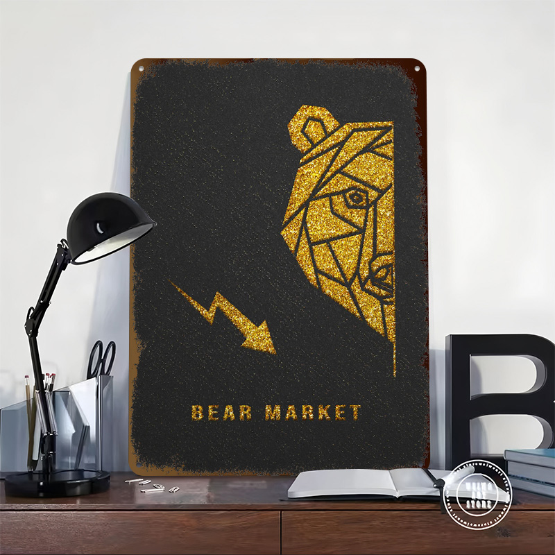 Gold Bear Market Metal Poster  - Retro Gaming Market review and price