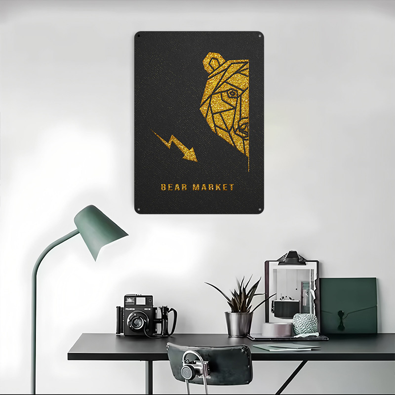 Gold Bear Market Metal Poster  - Retro Gaming Market review and price