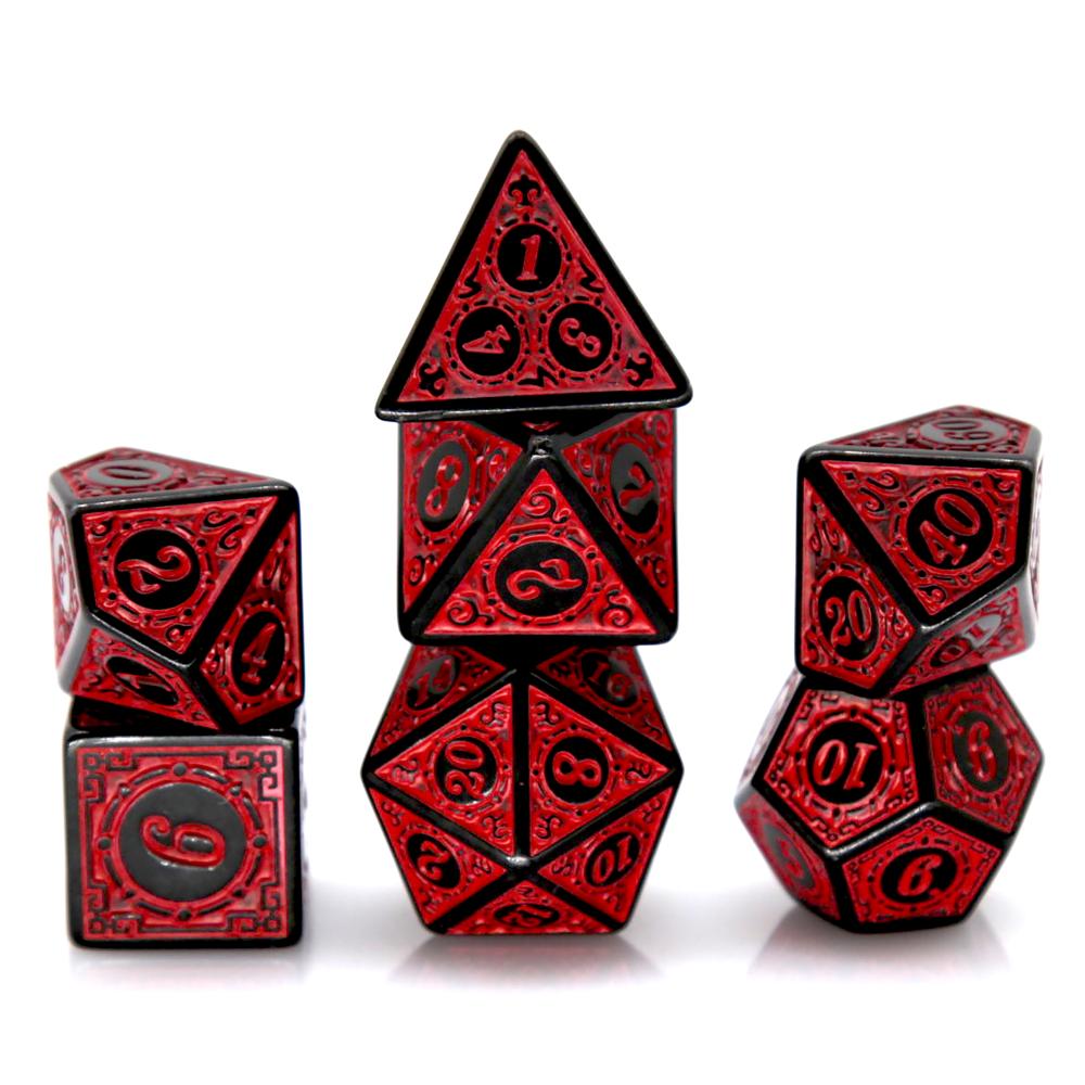 7Pcs Black Red Acrylic Polyhed - Retro Gaming Kit review and price