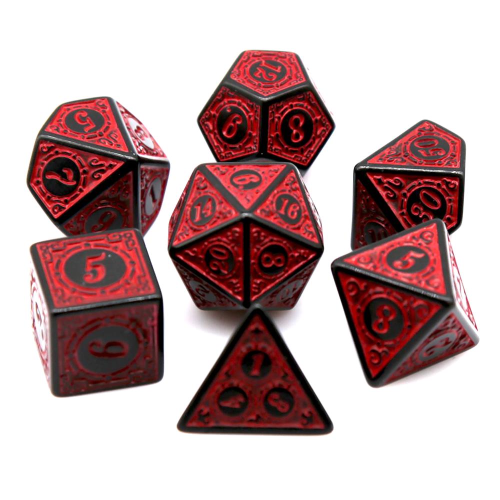 7Pcs Black Red Acrylic Polyhed - Retro Gaming Kit review and price