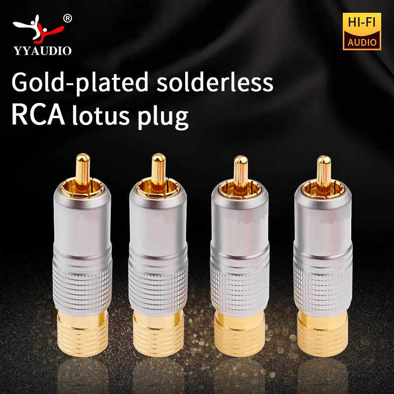 4pcs Hifi 24K Gold Plated RCA  - Composite Rca Cable review and price