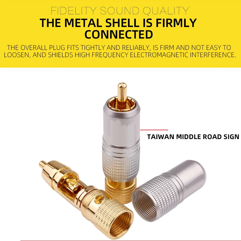 4pcs Hifi 24K Gold Plated RCA  - Composite Rca Cable review and price