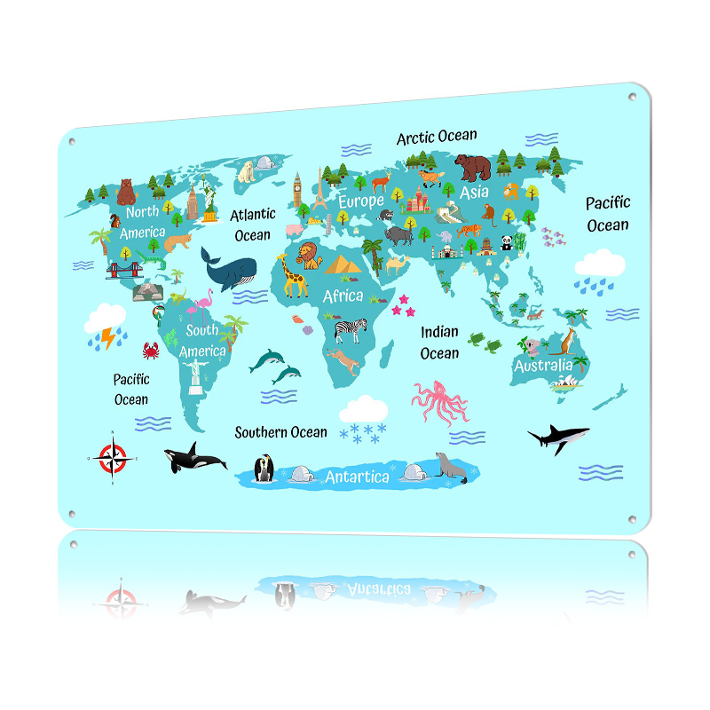 Kids World Map Printed Poster  - World Of Retro Gaming review and price